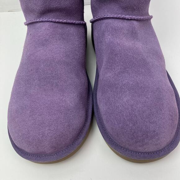 Koolaburra by UGG Sz 5 Andrah Suede Short Boots Elderberry Purple Lavender Bow - Picture 6 of 16